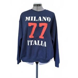 Milano 77 Italia Navy Blue Sweatshirt Vintage Forever 21 Size Medium